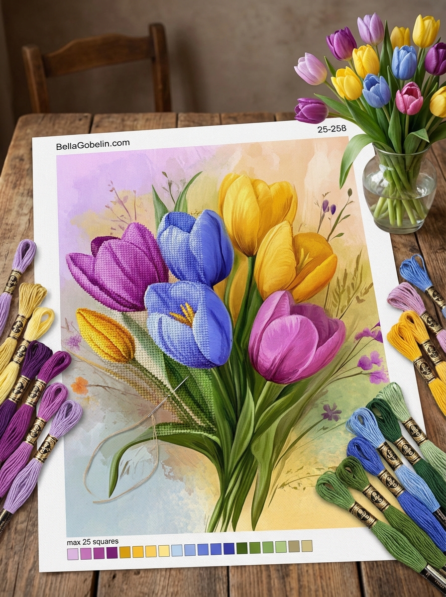 Színes tulipánok