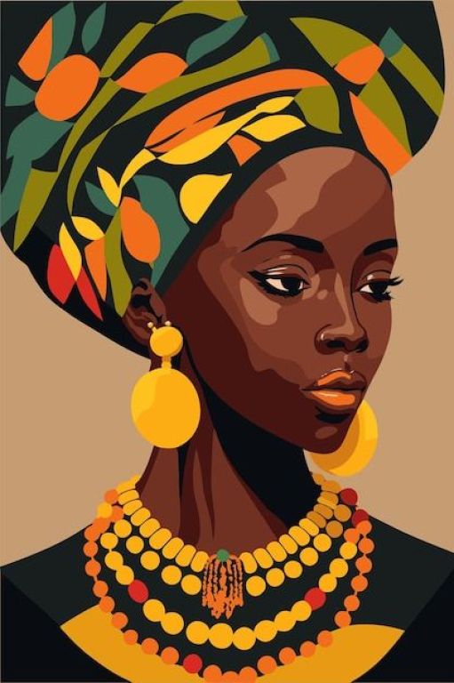 Afro hölgy portréja