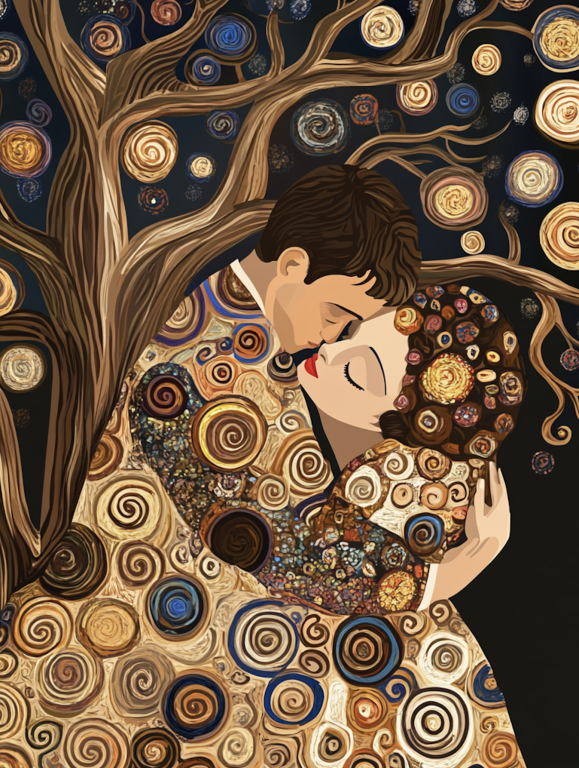 Klimt stílus: Csók variációk