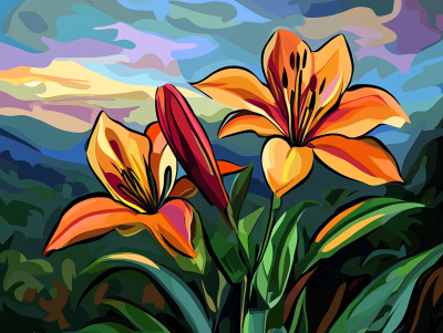 Narancs színű liliomok