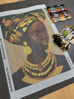 Afro hölgy portréja