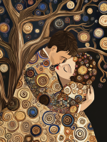 Klimt stílus: Csók variációk