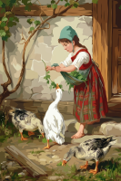 A Lúdpásztorlány - Antonio Montemezzano replika